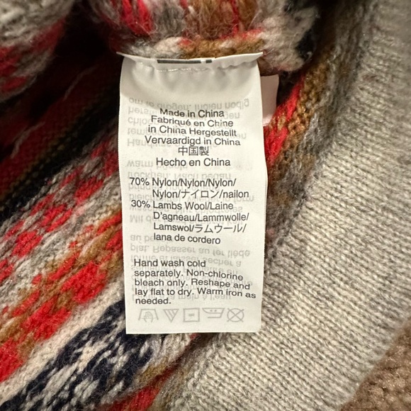 J. Crew Lambswool Fair Isle Mock Neck Pullover Long Sleeve Sweater - Picture 7 of 8